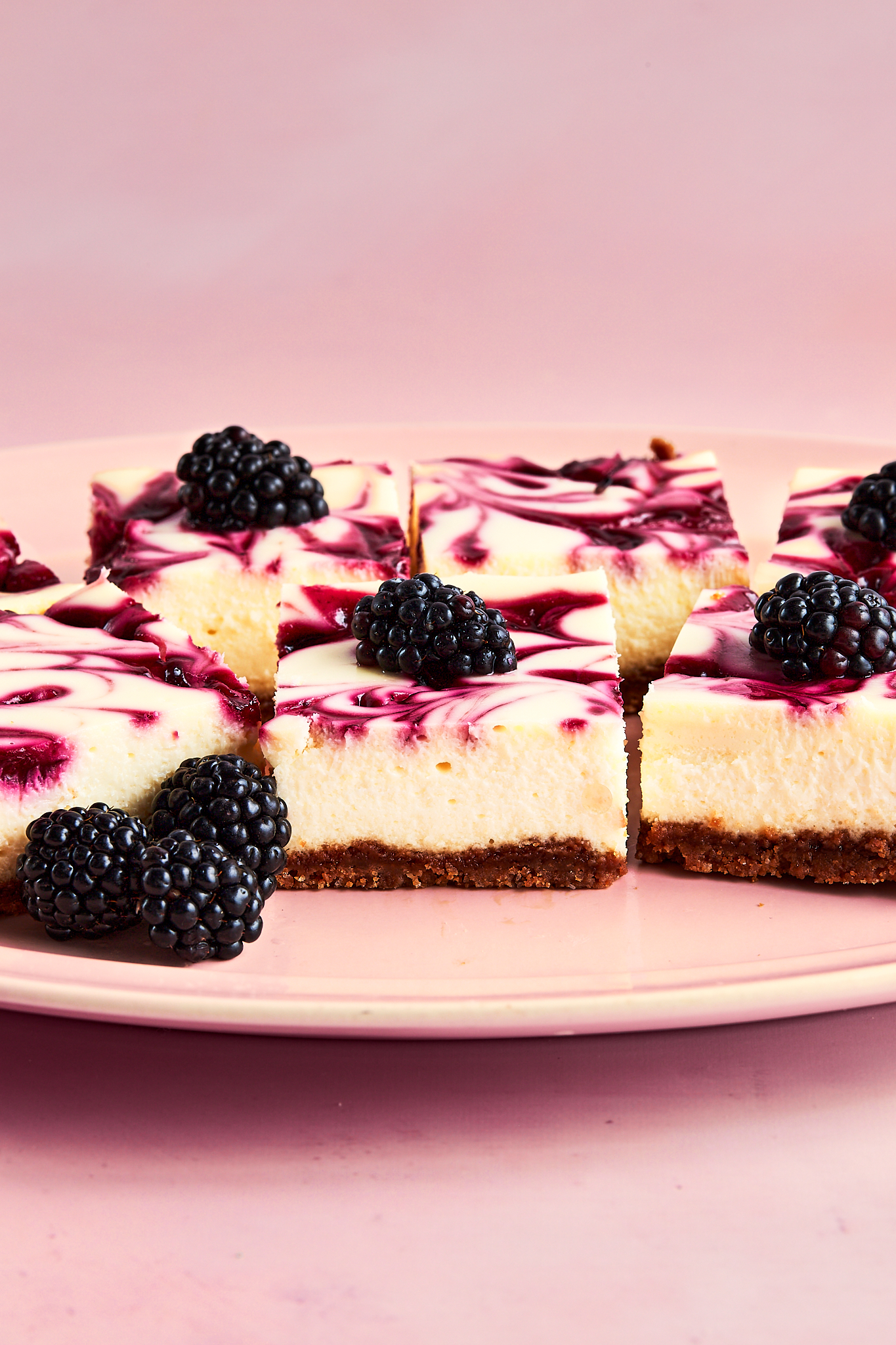 Good Grit Magazine: Blackberry Swirl Cheesecake Bars