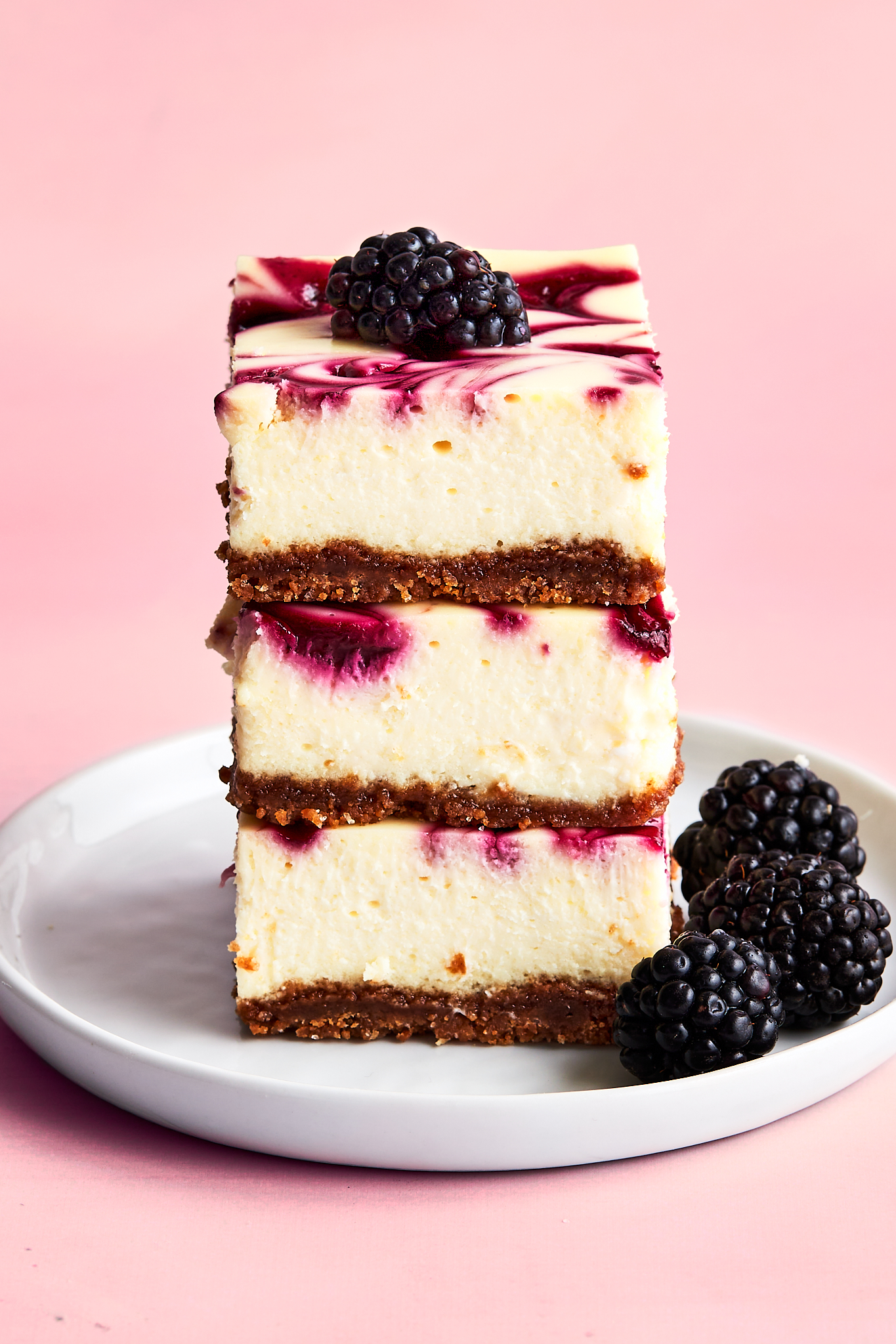 Good Grit Magazine: Blackberry Swirl Cheesecake Bars