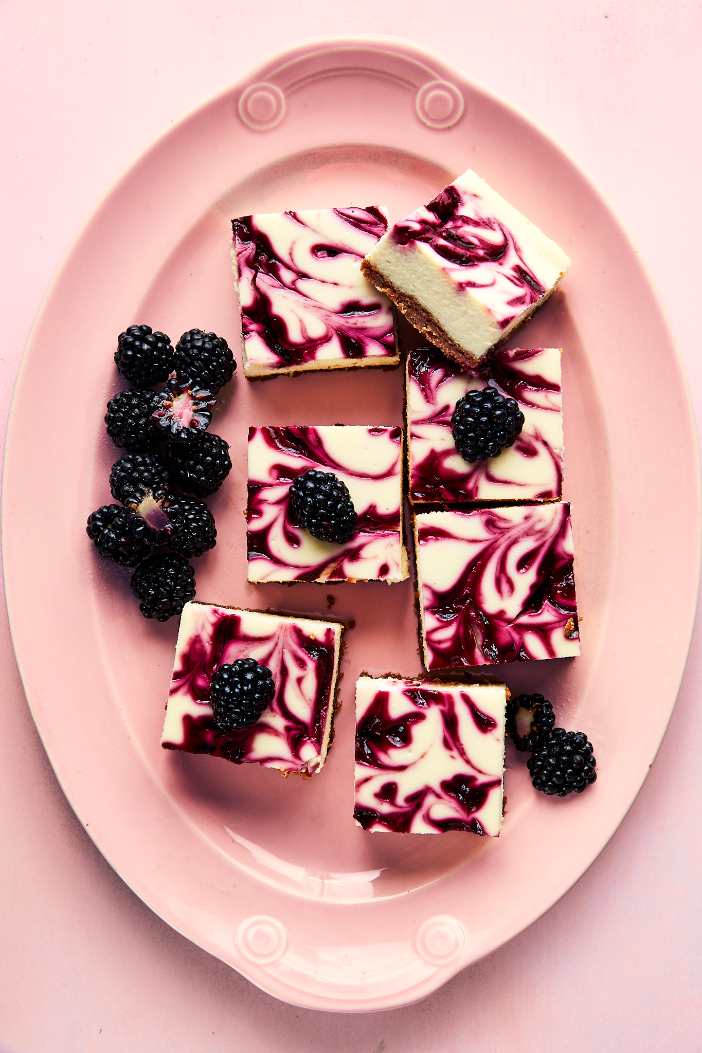 Good Grit Magazine: Blackberry Swirl Cheesecake Bars